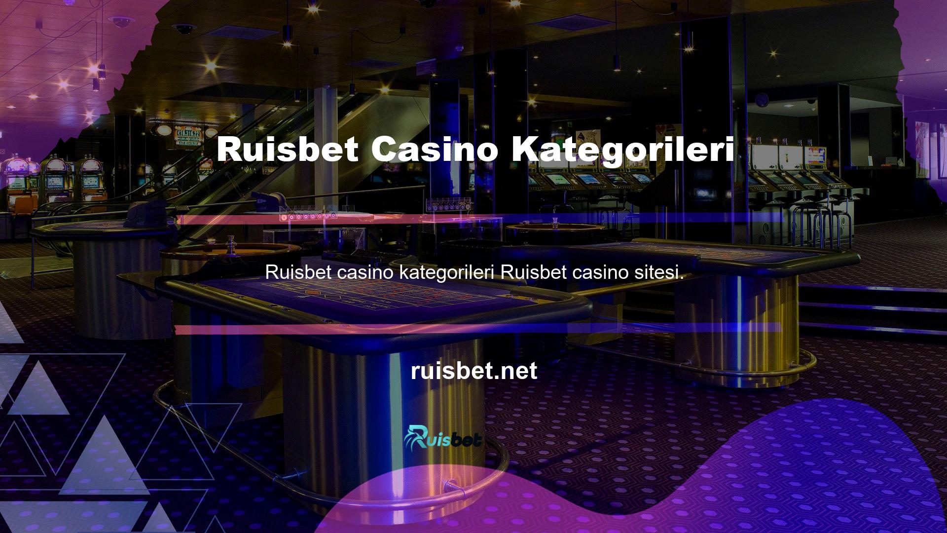 Sitede casino oyunları kategorisinde birçok oyun türü vardır
